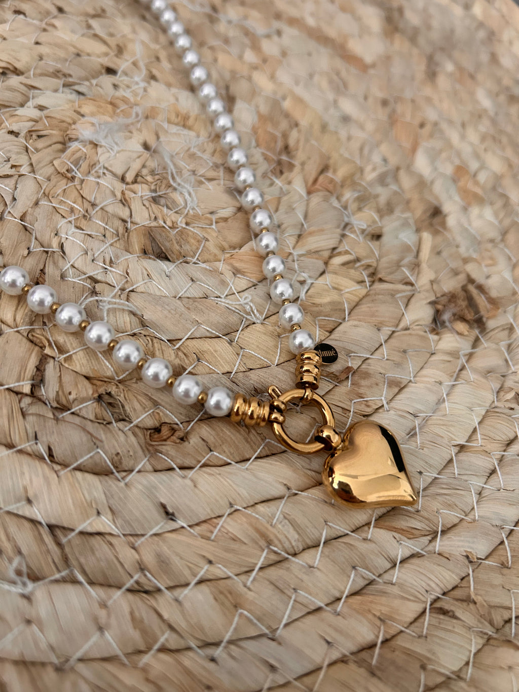 Pearl heart necklace