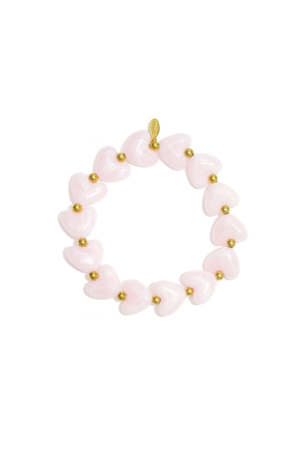 Elastic heart beaded bracelet