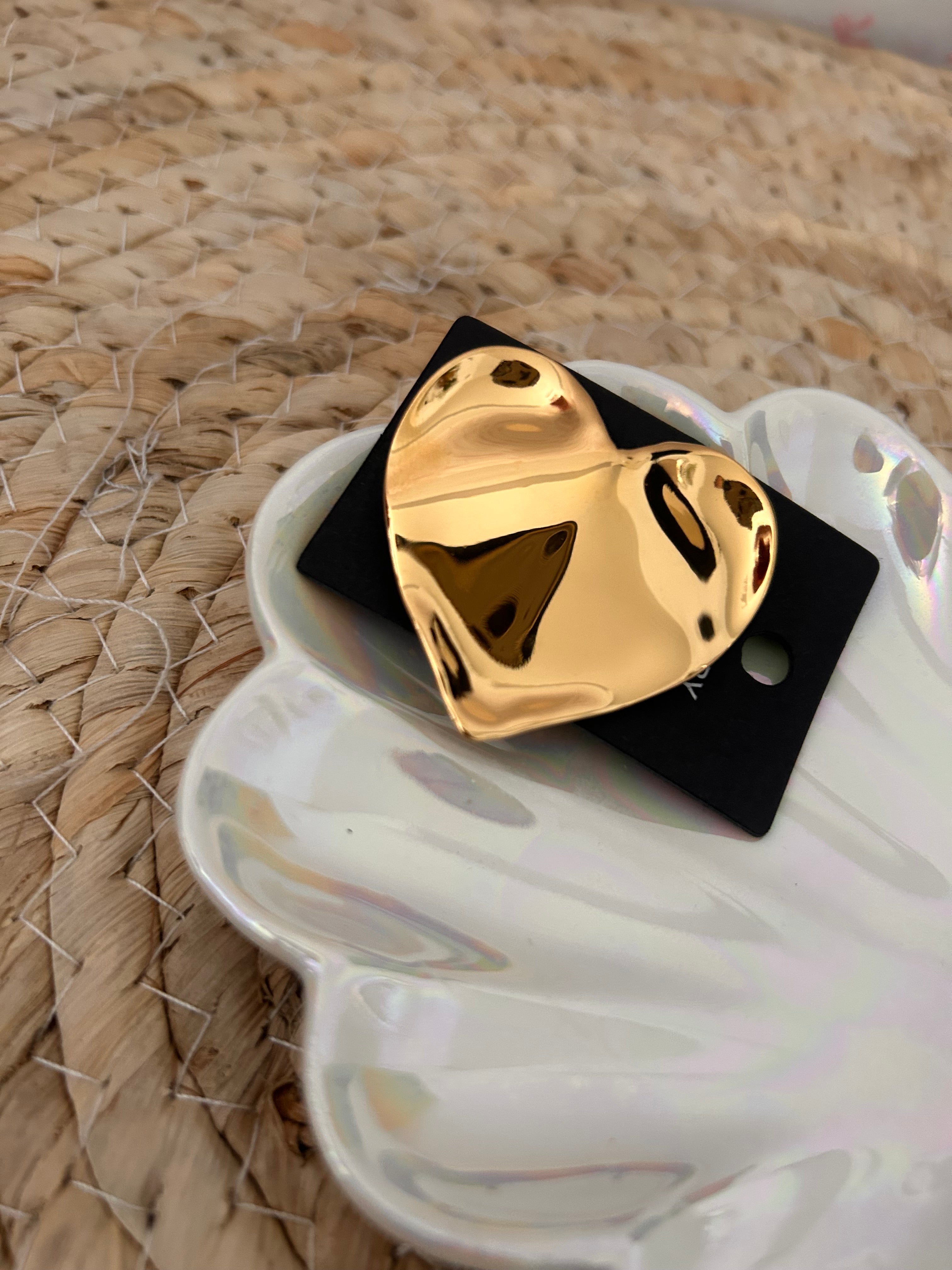 Broche smooth heart gold