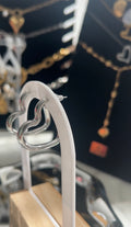 Silver Heart Hoops