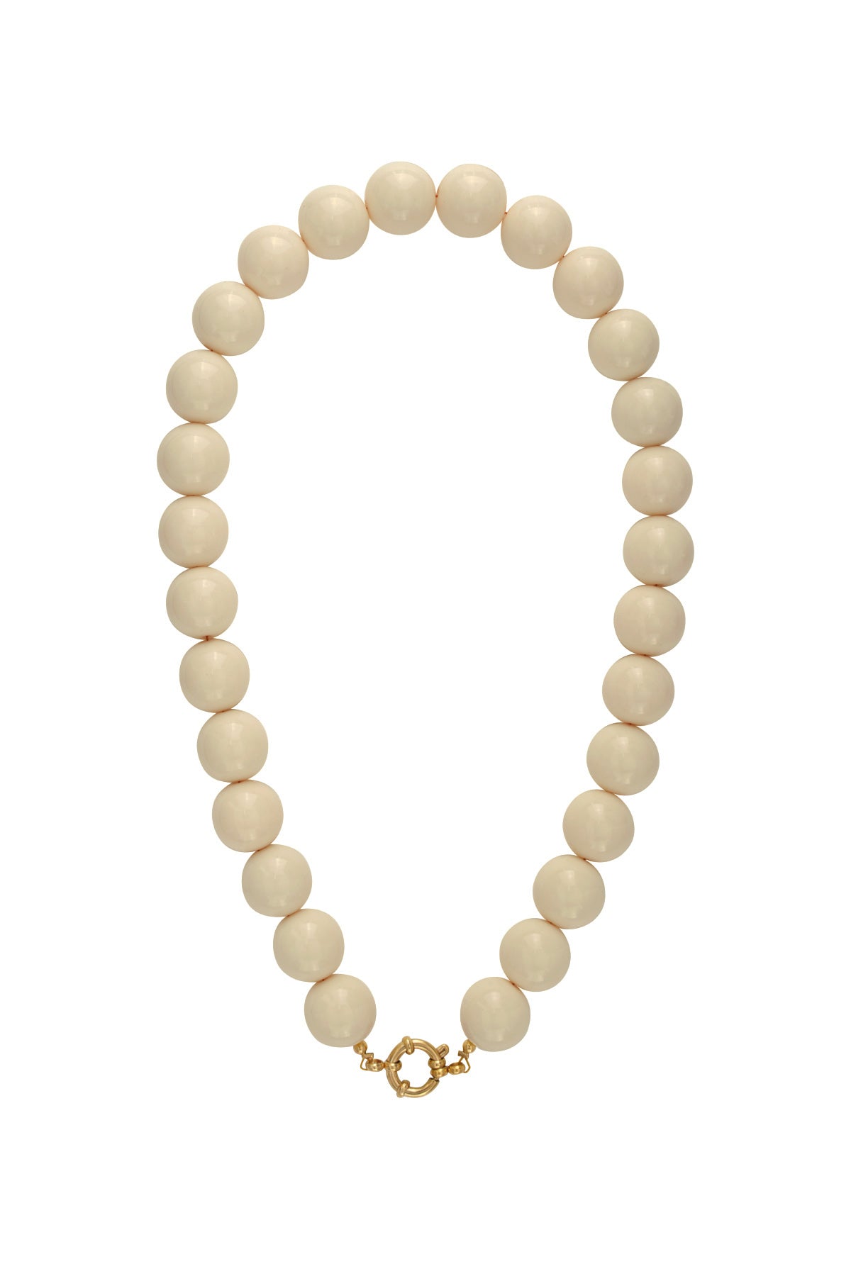 Necklace with large beads and front closure-15mm