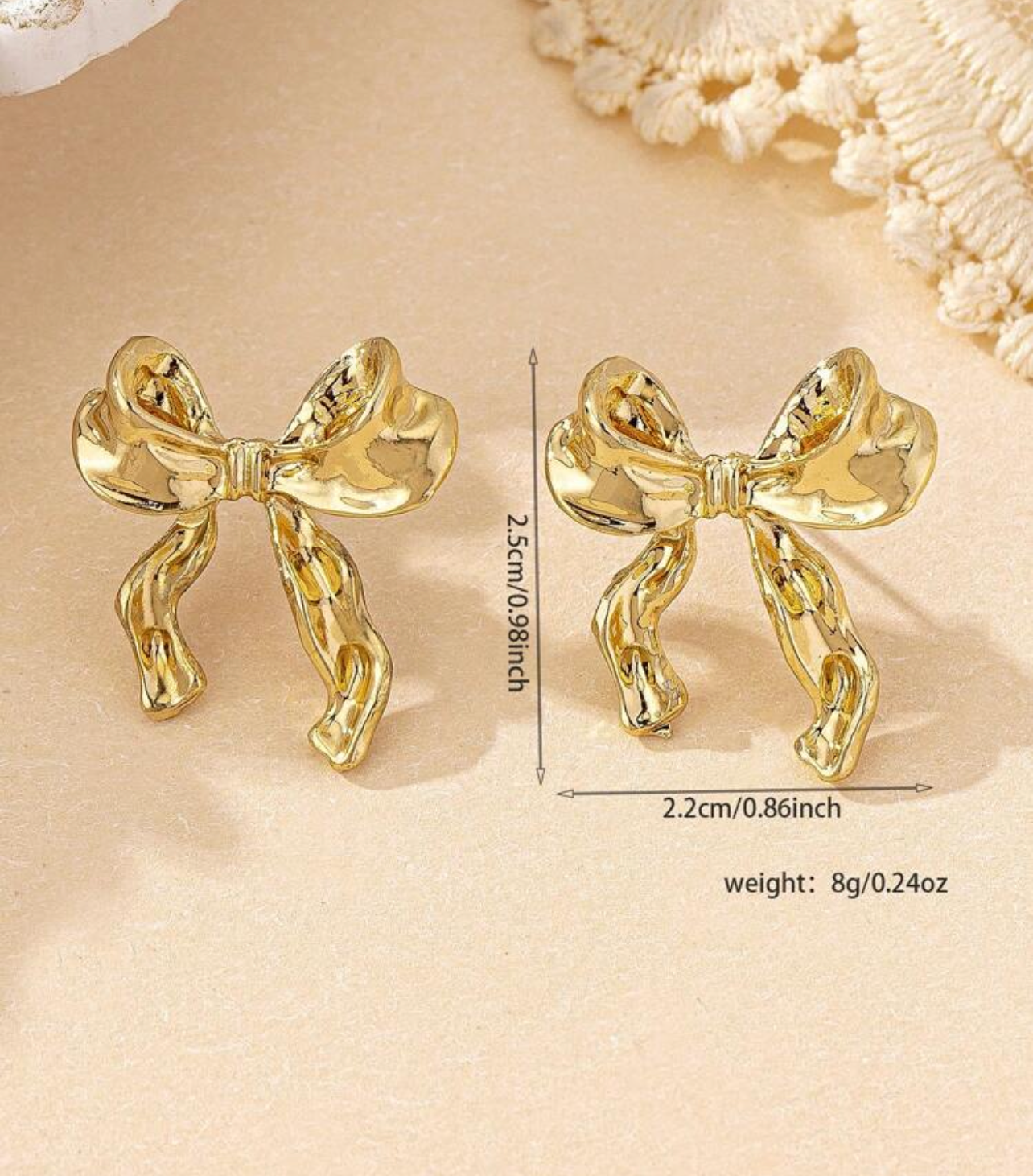 Grote strik oorbellen