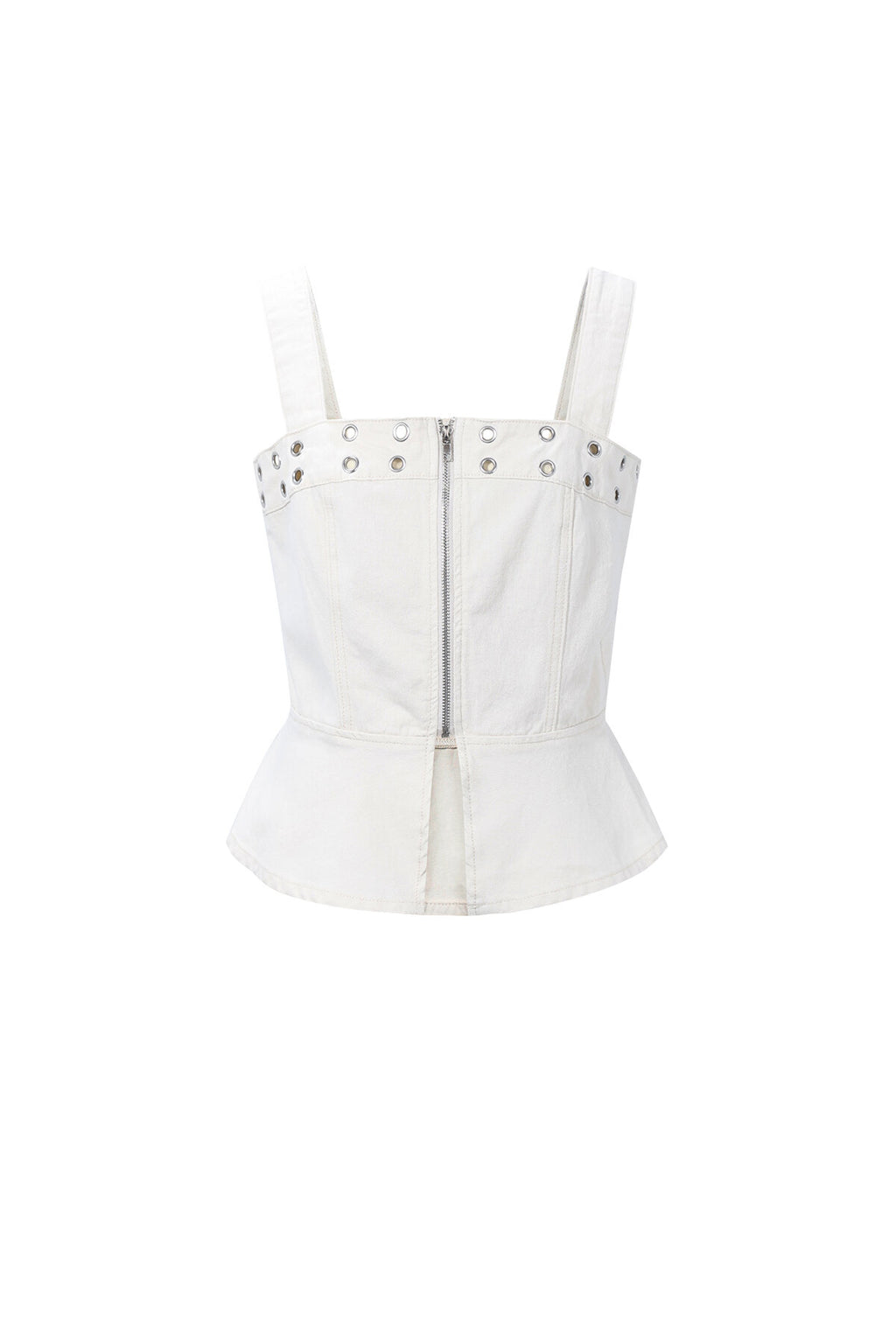 Eyelet Statement Denim Top