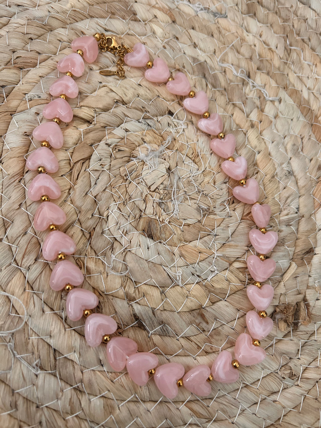 Heart necklace light pink