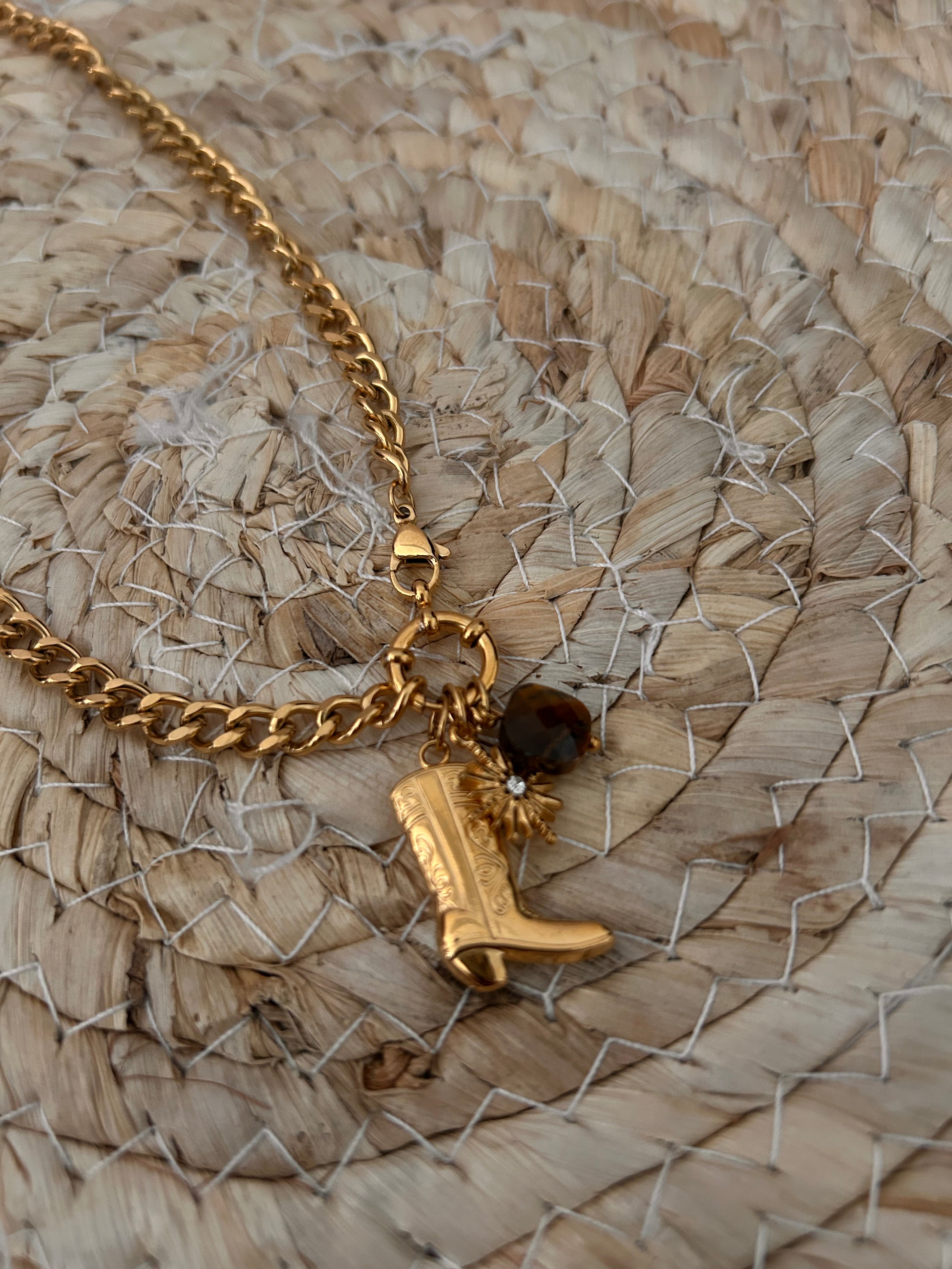 Cowboy boot necklace