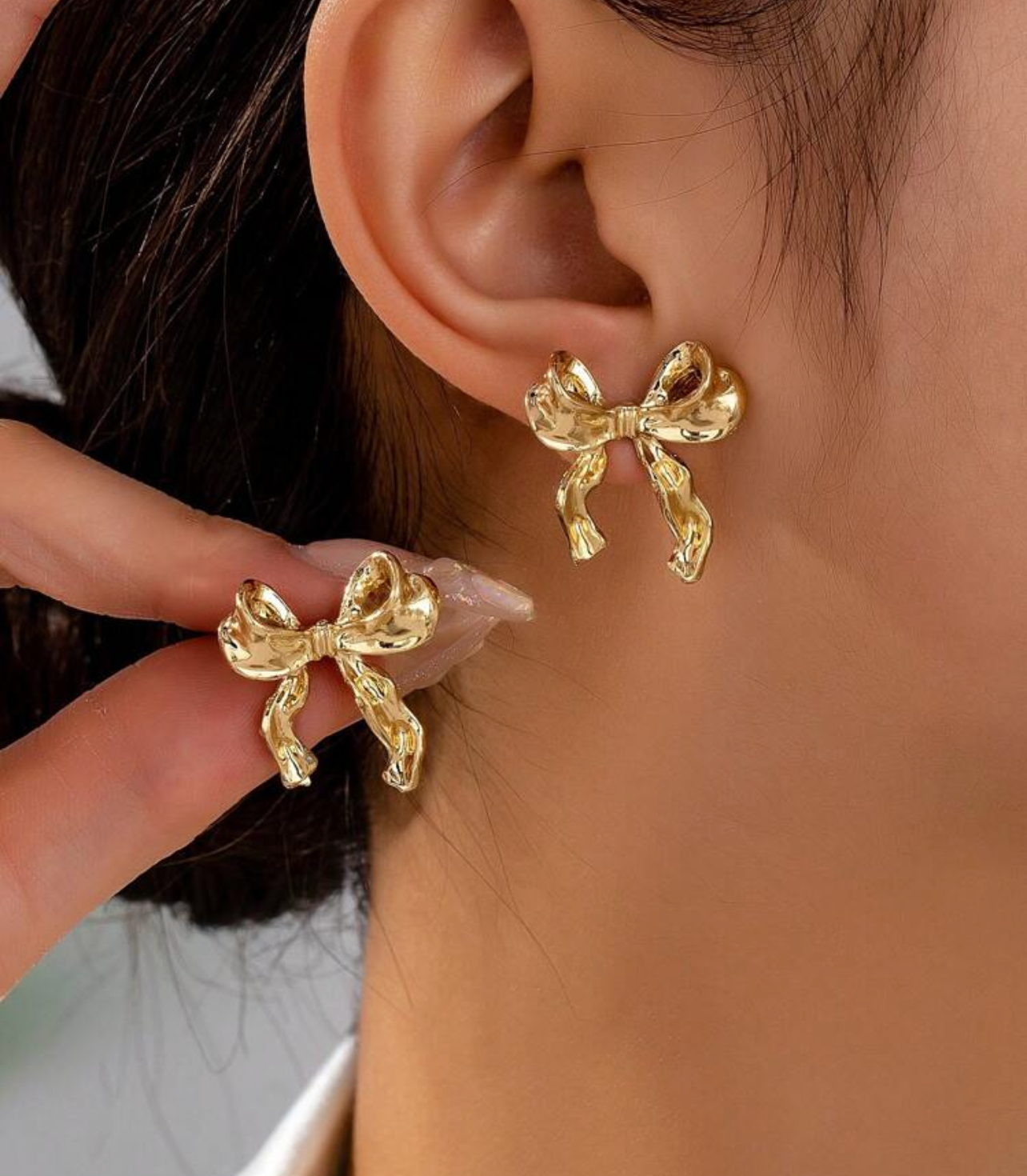 Grote strik oorbellen