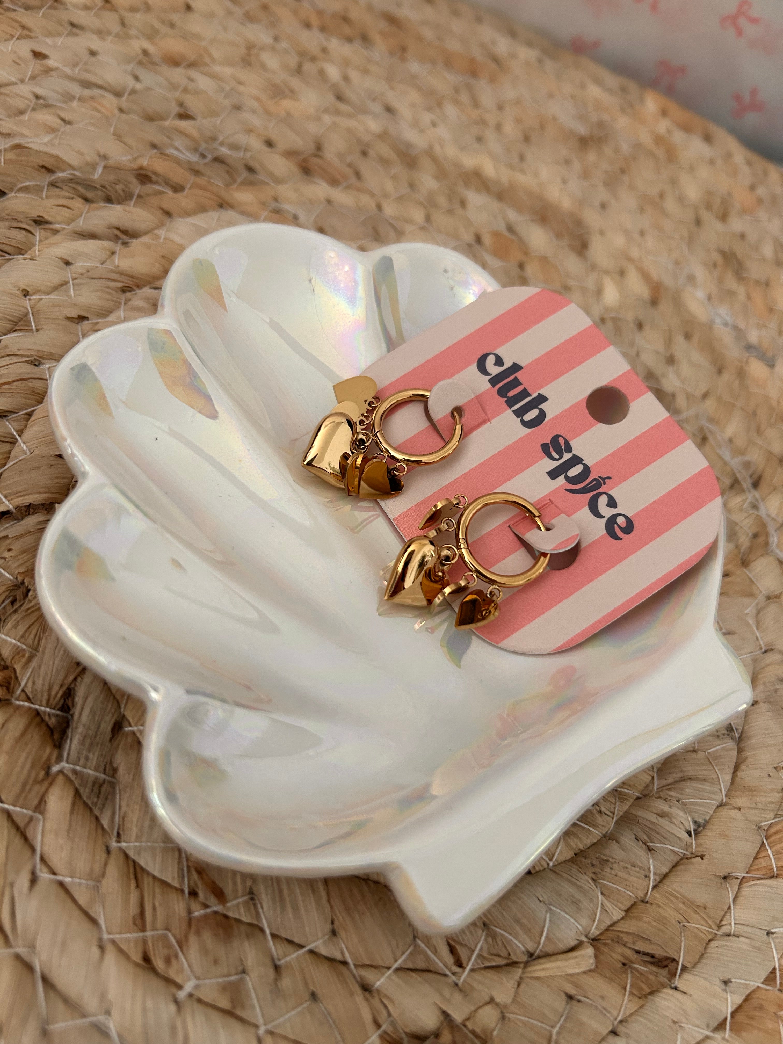 Earings with Heart Pendants