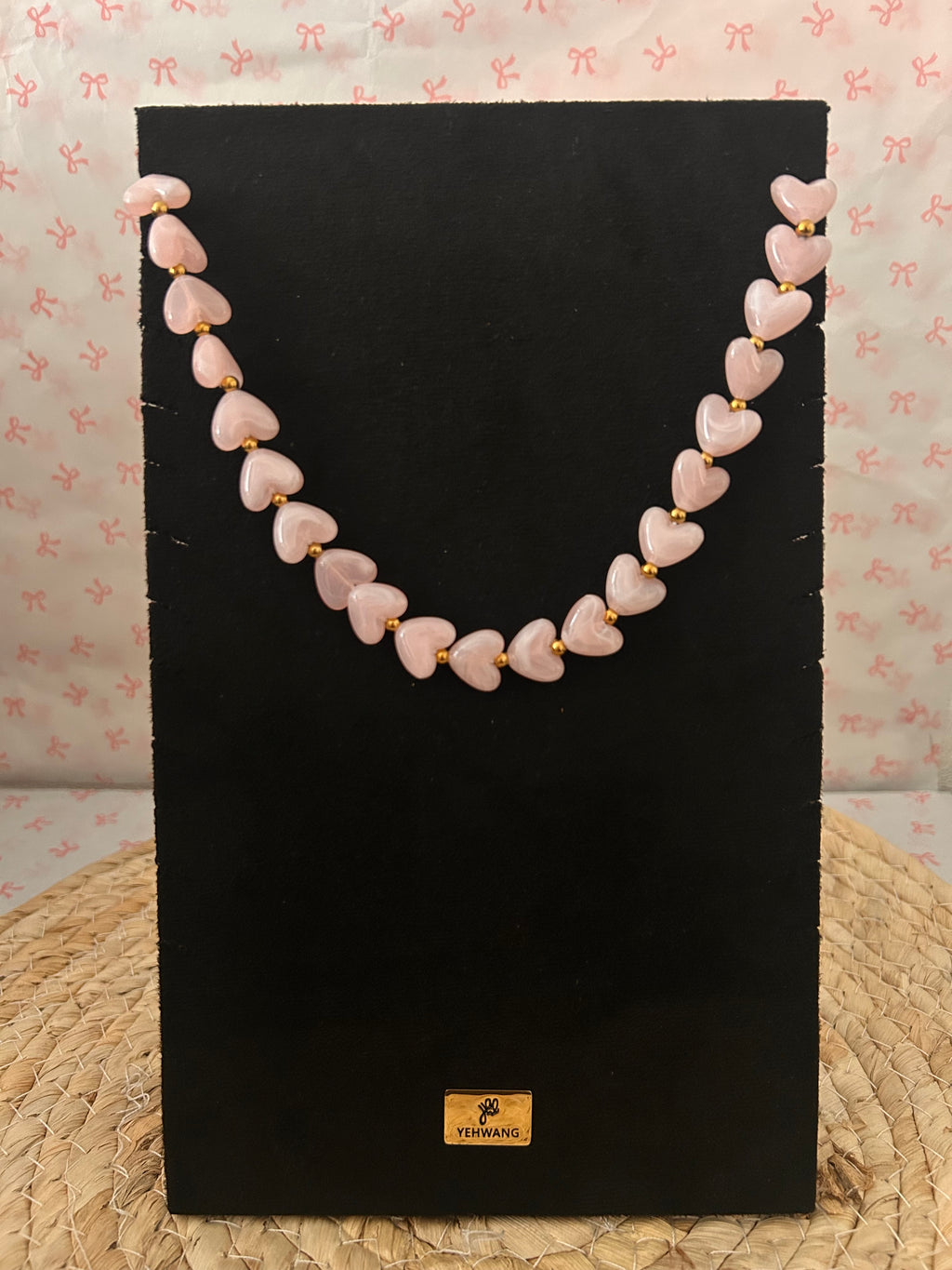 Heart necklace light pink