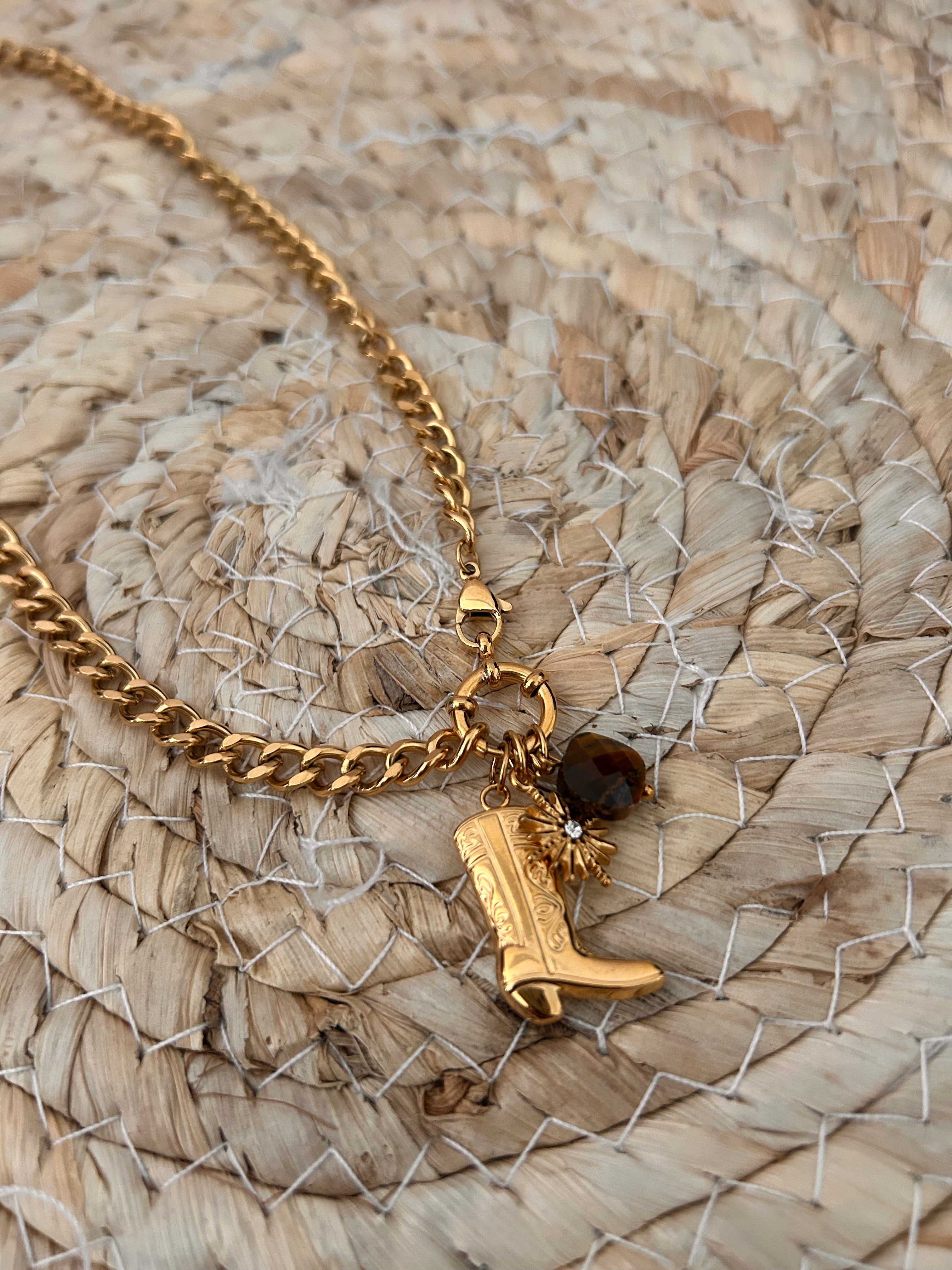 Cowboy boot necklace