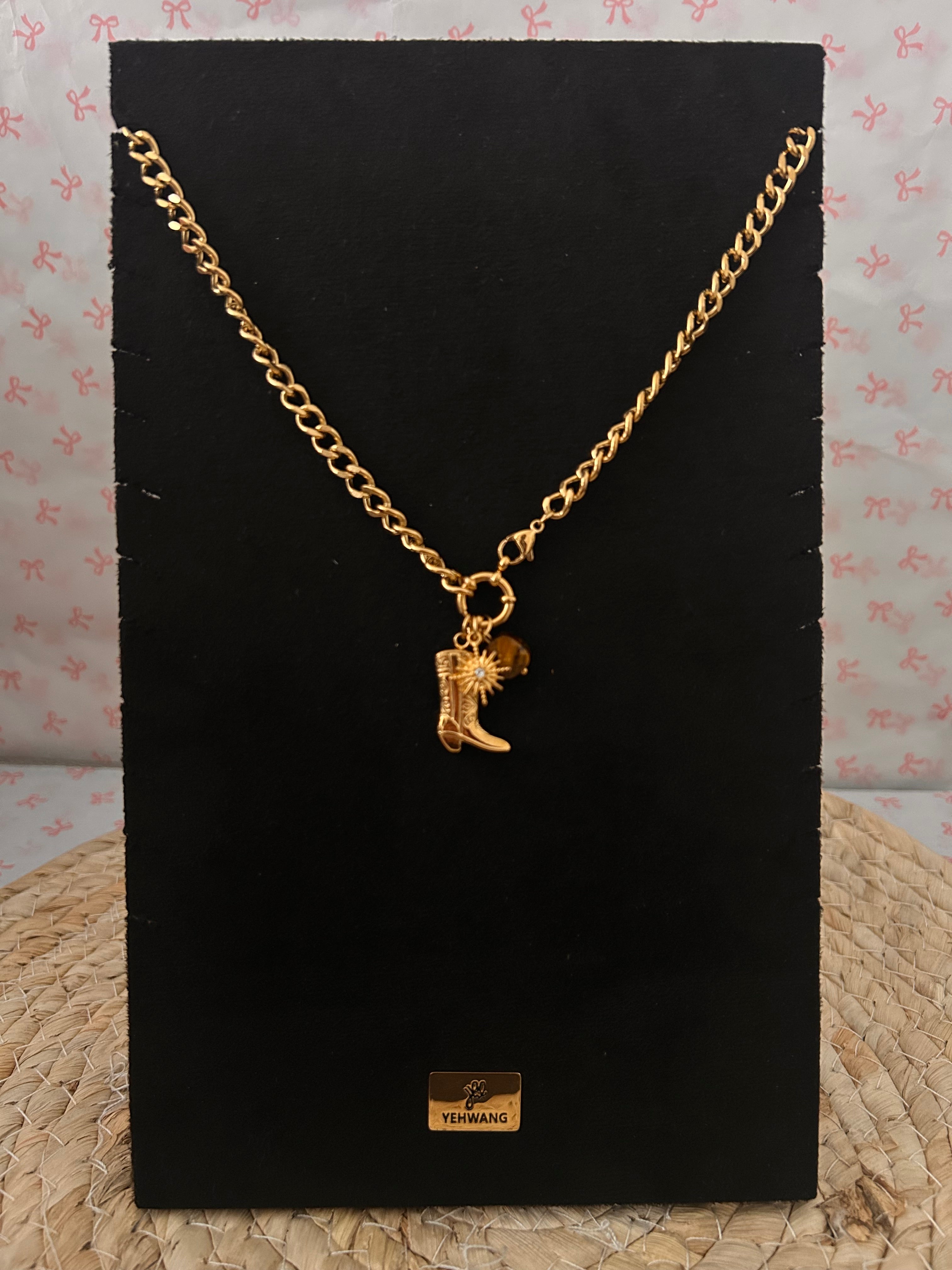 Cowboy boot necklace