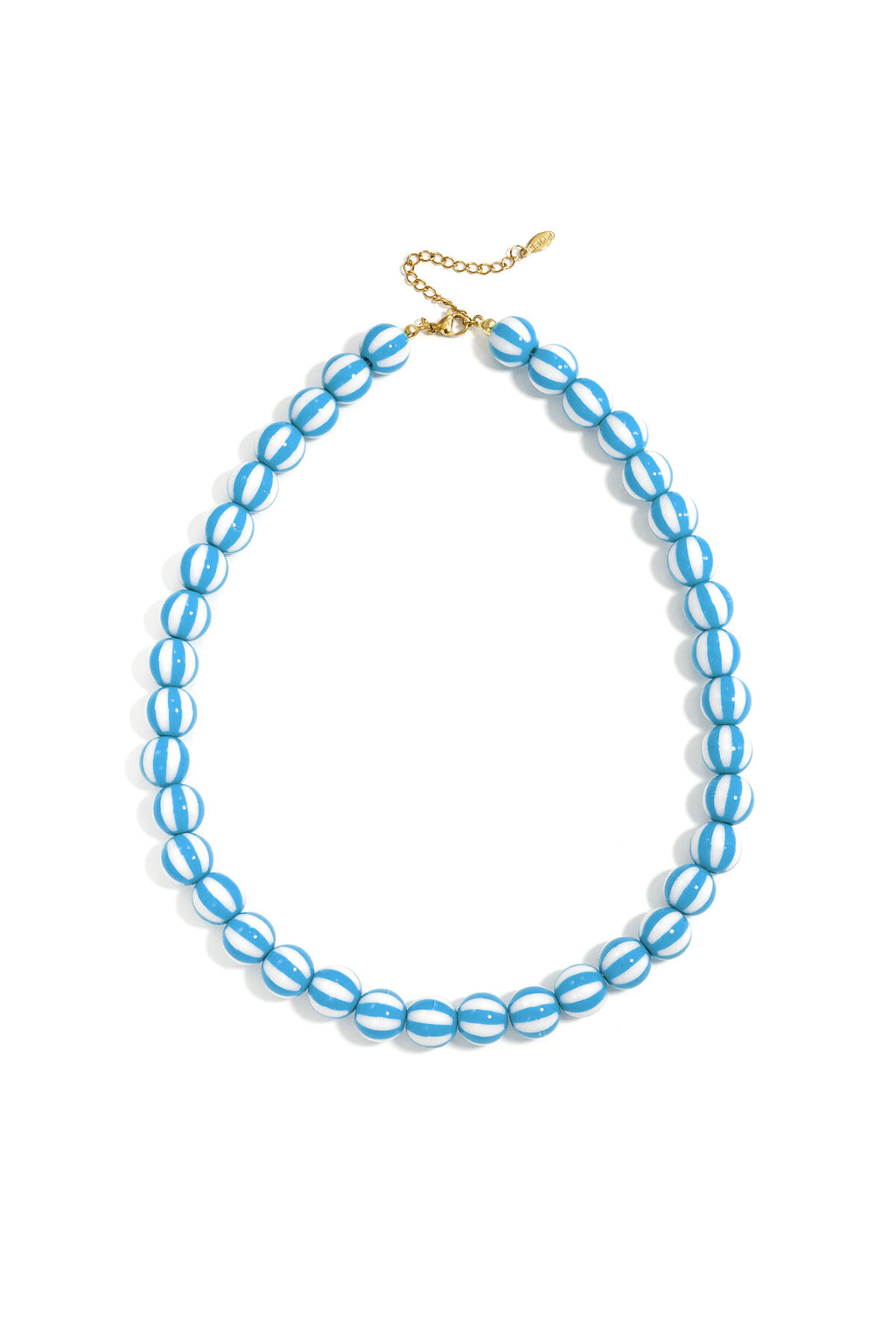 Bead necklace with striped beads