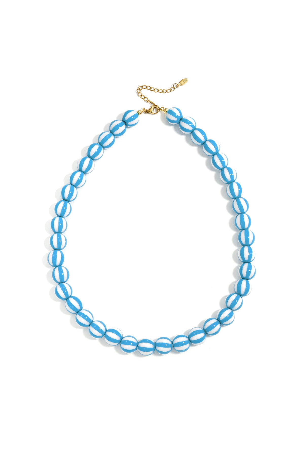 Bead necklace with striped beads