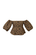 textured puff sleeve top