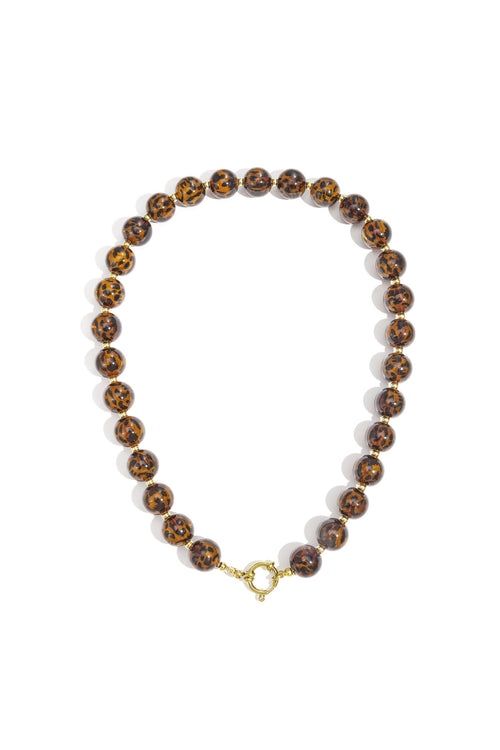 Acrylic Beaded Necklaces Leopard Print Retro Daily Classic Series Women's jewelry-14mm